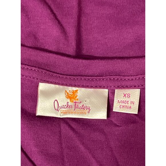 Quacker Factory Womens XS Purple Tunic Top With Beaded Neckline 3/4 Sleeves Soft - Picture 3 of 3
